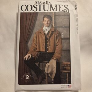 McCalls M8399 Mens Jacket Cowboy Costume Size 44 to 52 Sewing Pattern UNCUT